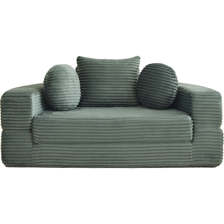 ZUBALIYA SchlafSofa mit USB - Anschluss, mit Schreibtisch, mit Cordbezug, mit Schaumstoffpolsterung, für Wohnzimmer und Apartments – Bild 3