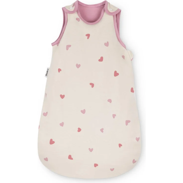 Ehrenkind® Baby Sommerschlafsack Rund | Bio-Baumwolle | Sommer Schlafsack Gr. 74/80 Natur Herzen | Schlafsack Baby Schlafsack Kinder