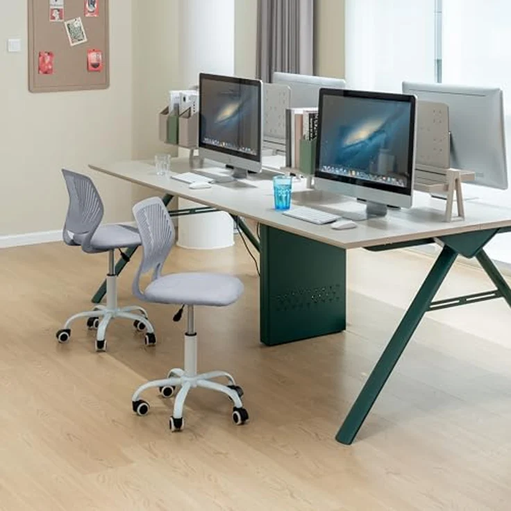 FurnitureR Gaming Stuhl für Kinder, ergonomischer Schreibtischstuhl ohne Armlehnen, moderner Bürostuhl mit Sitzhöhenverstellung und leisen Gummirädern, ideal für Lernen und Spielen – Bild 4