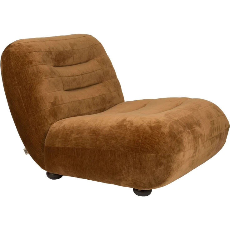 DutchBone Loungesessel Wyatt Cognac mit Veloursbezug im Boho-Chic Braun 87x101x70,5 cm – Bild 1
