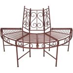 Baumbank NARVI Metallbank halbrund dunkelbraun antik lackiert