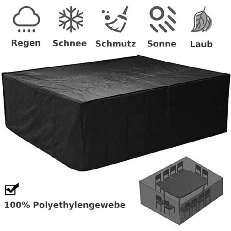 Melko Gartenmöbel-Schutzhülle Abdeckplane für Rattan Lounge 242 x 162 x 100 cm Gartenmöbel Schutzhülle (Stück, 1-St, Plane), mit Kordelverschluss – Bild 3