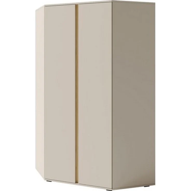 Beautysofa Eckschrank LICO 2-türig – Kleiderschrank mit 8 Regalböden, 2 Kleiderstangen (wählbar in Sandbeige oder Eukalyptus) Höhe: 195 cm – Bild 4