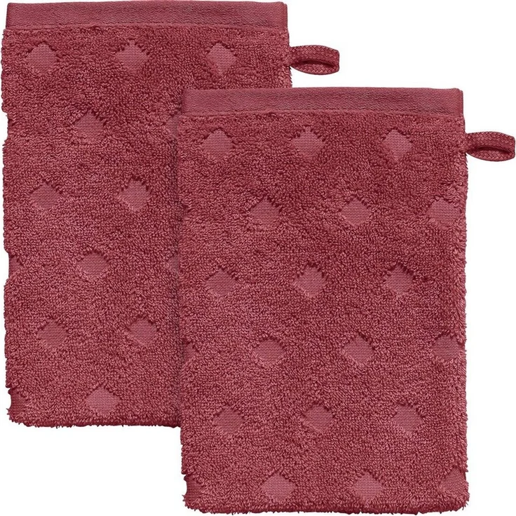 Erwin Müller Walk-Frottier "Baden-Baden" 2er-Pack, Bordeaux, Waschhandschuh 2er | 15x21 cm – Bild 1