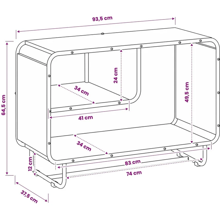 vidaXL Sideboard Räuchereiche 93.5 x 37.5 x 64.5 cm Holzwerkstoff 8007944 – Bild 6