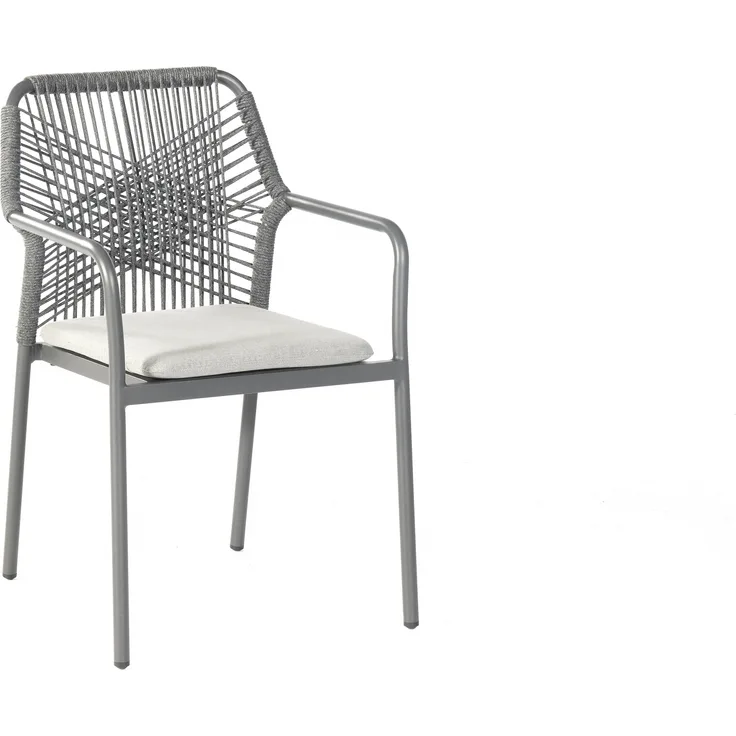 Sonnenpartner Sessel Cross Alu/Polyrope dark-grey inkl. Kissen