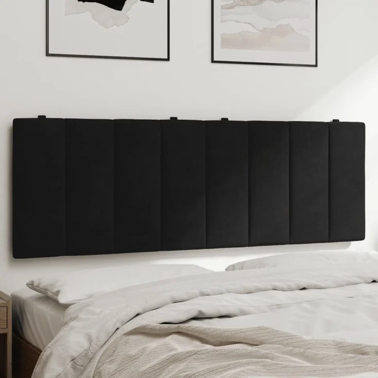 vidaXL Kopfteil-Kissen Schwarz 140 cm Samt 374671 – Bild 1