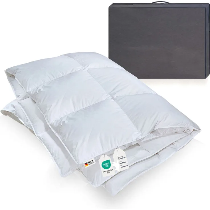 Daunendecke 900g weiche sibirische Daunen Bettdecke 135x200 100% natur