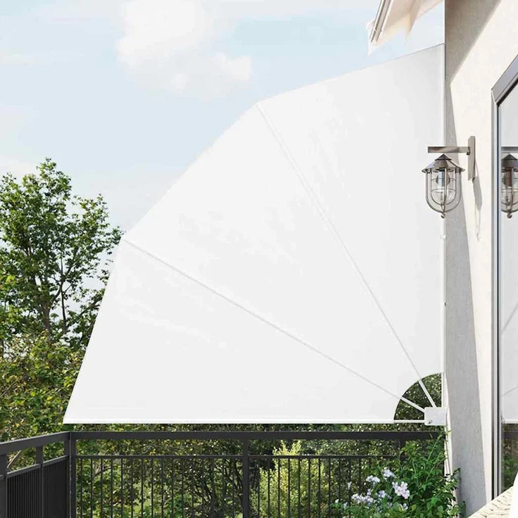 vidaXL Balkon Sichtschutz 210 x 210 cm Polyester Weiß 42000939 – Bild 1