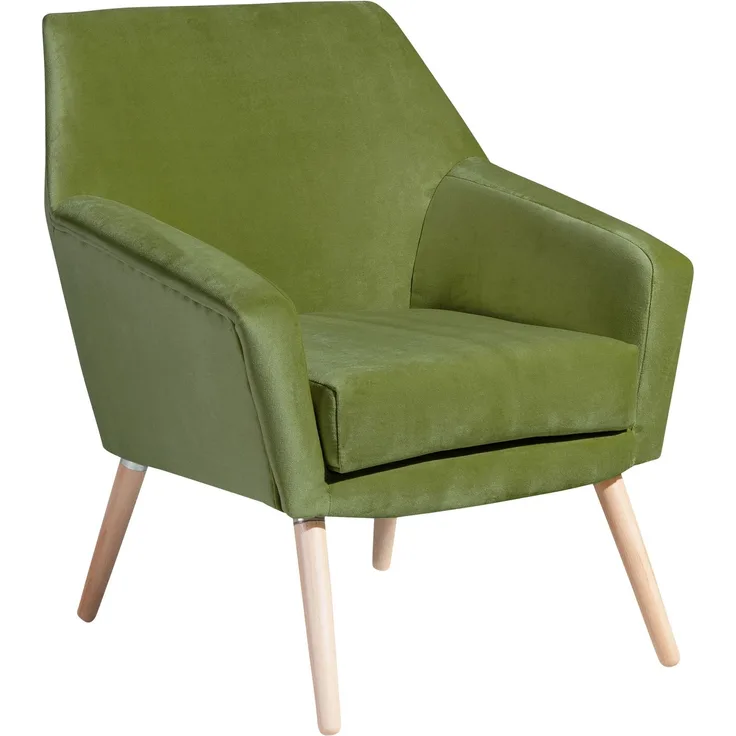 Sessel Kachka Bezug Samtvelour Buche natur / olive 21047