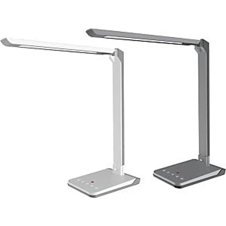 Hansa Lumina LED Schreibtischlampe, 9 W mit stufenloser Dimmung und drei Farbtemperaturen, weiß – Bild 2