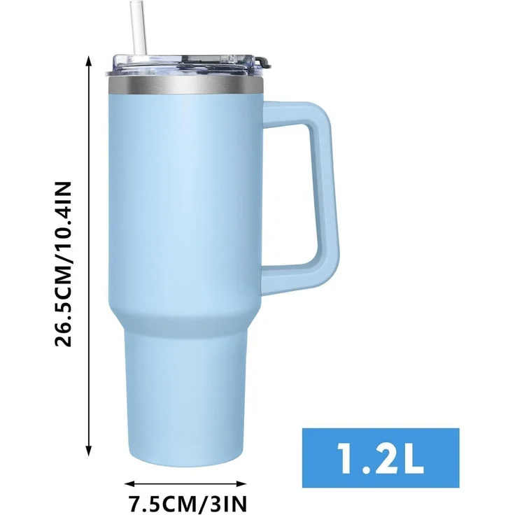 HNCY Thermobecher 1180ML Edelstahl 2-in-1 Deckel Tumbler Cup für Kaffee Tee – Bild 5