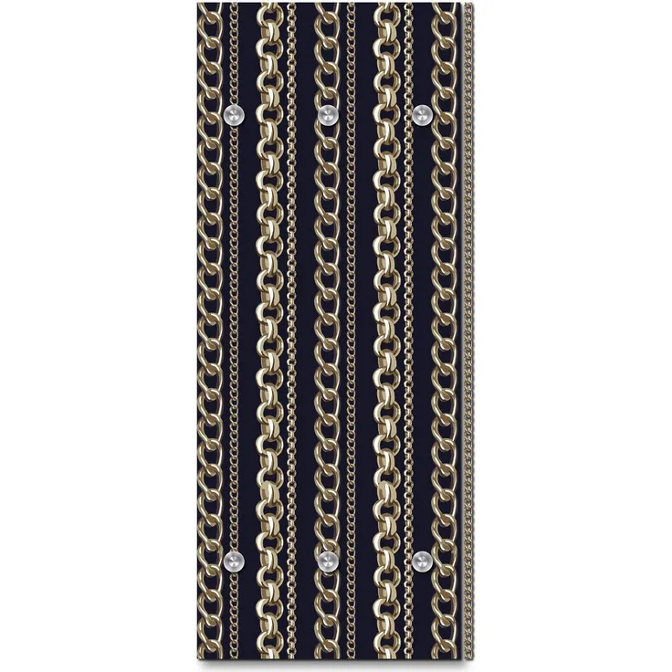 Queence Garderobe - "Jewelery" Druck auf hochwertigem Arcylglas inkl. Edelstahlhaken und Aufhängung, Format: 50x120cm