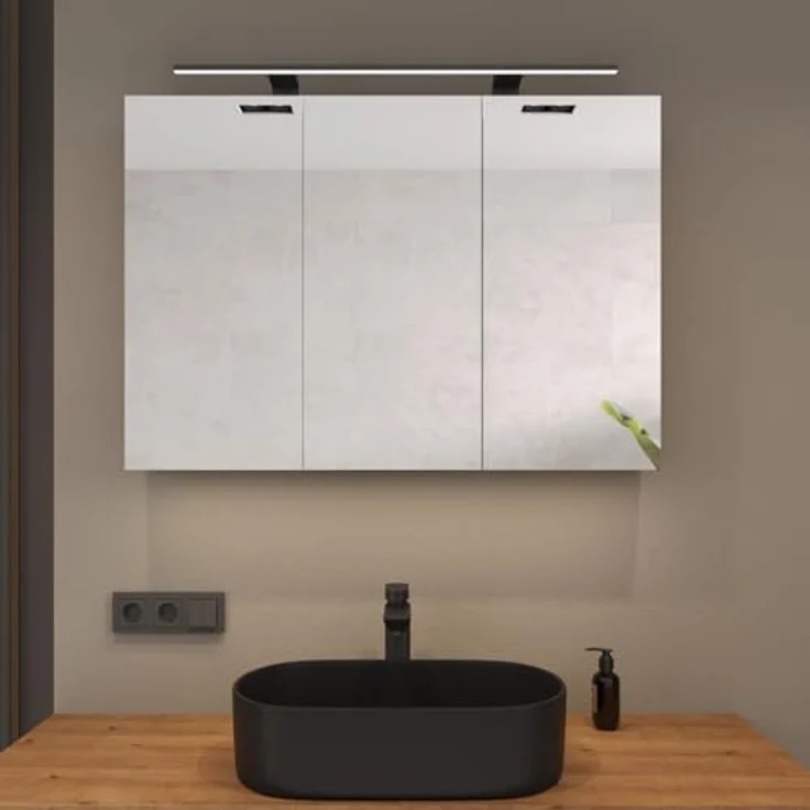 Planetmöbel Badezimmerspiegelschrank Spiegelschrank ARIA (Spiegelschrank Bad mit Beleuchtung, Schrank) – Bild 3