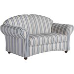 Sofa 2-Sitzer Kama Bezug Flachgewebe Buche nussbaum dunkel / blau 21559