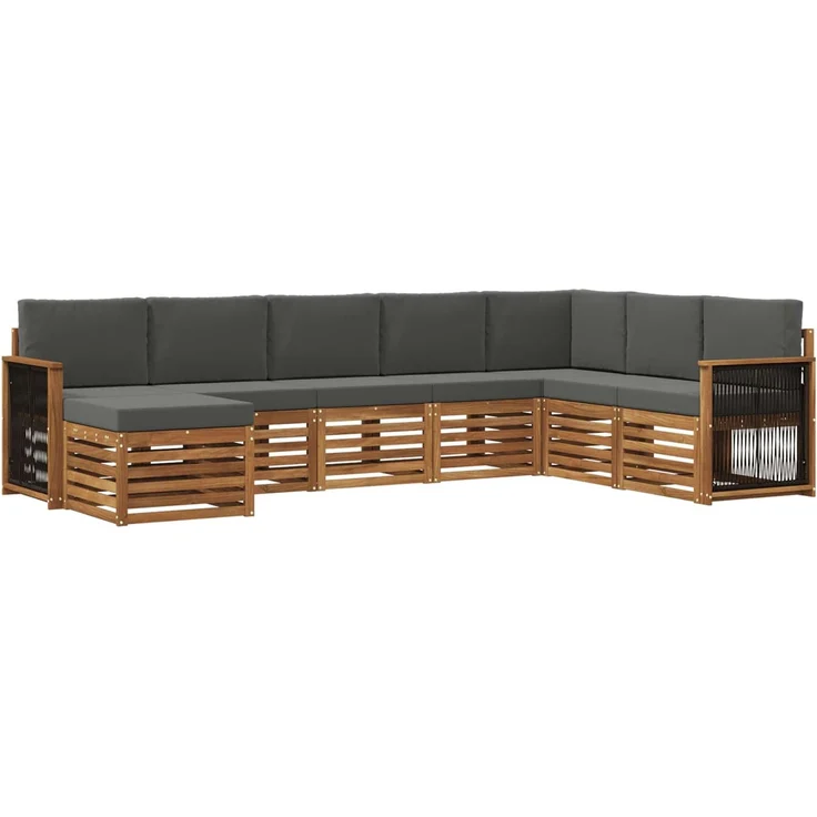 vidaXL Outdoor-Sofagarnitur 8 stk. 8-Sitzer Natur und Anthrazit 3384713 – Bild 2