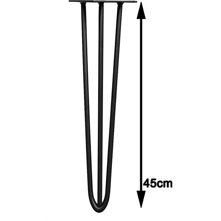 Tischbeine 4er-Set Hairpin 45 cm Haarnadelbeine Schwarz Möbelfüße Tischkufen – Bild 5