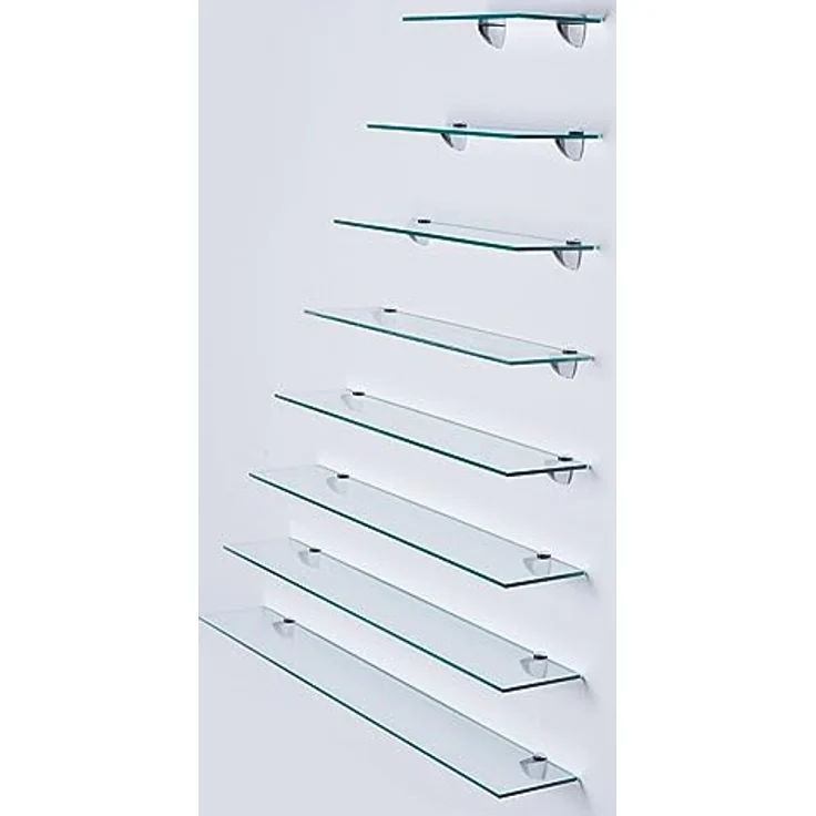 Euro Tische HOOZ Glasregal aus Sicherheitsglas 40 x 13 x 0,6 cm mit Halterung Klarglas – Bild 9