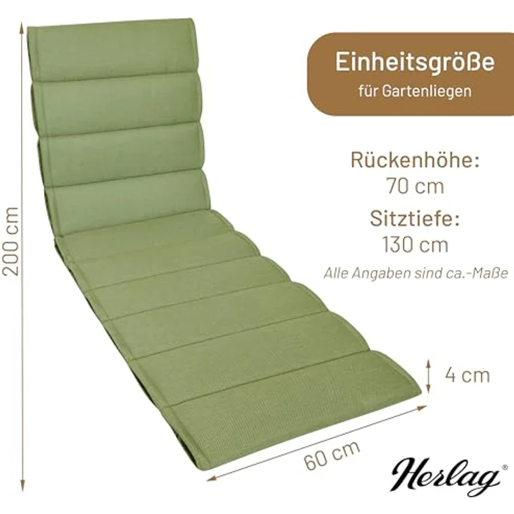 Herlag Liegenauflage Linnea, 200x60x4cm edles Strukturgewebe – Bild 4