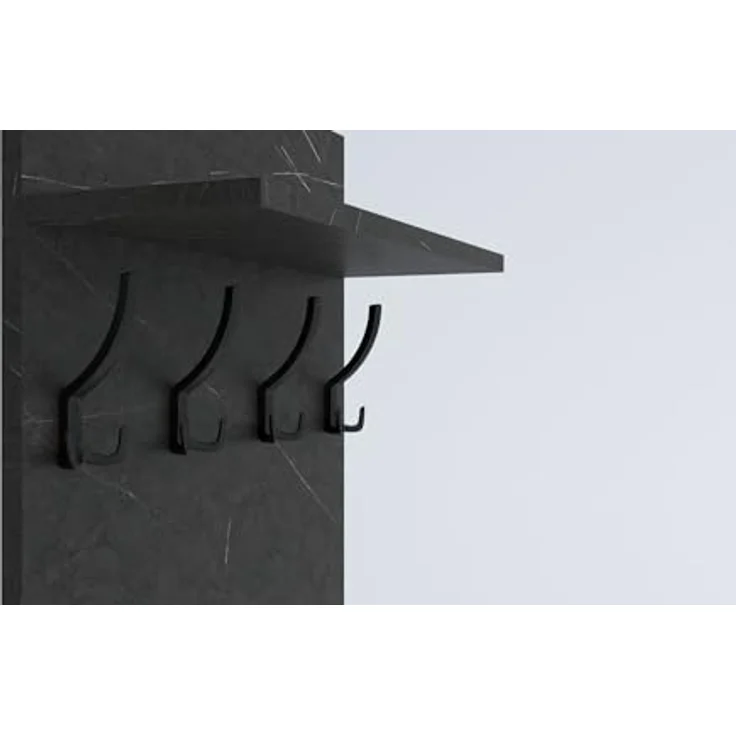 AKKE Garderobenhalter, MAXI Große Garderobe Schwarze Haken 2mm PVC Kantenumleimung – Bild 4
