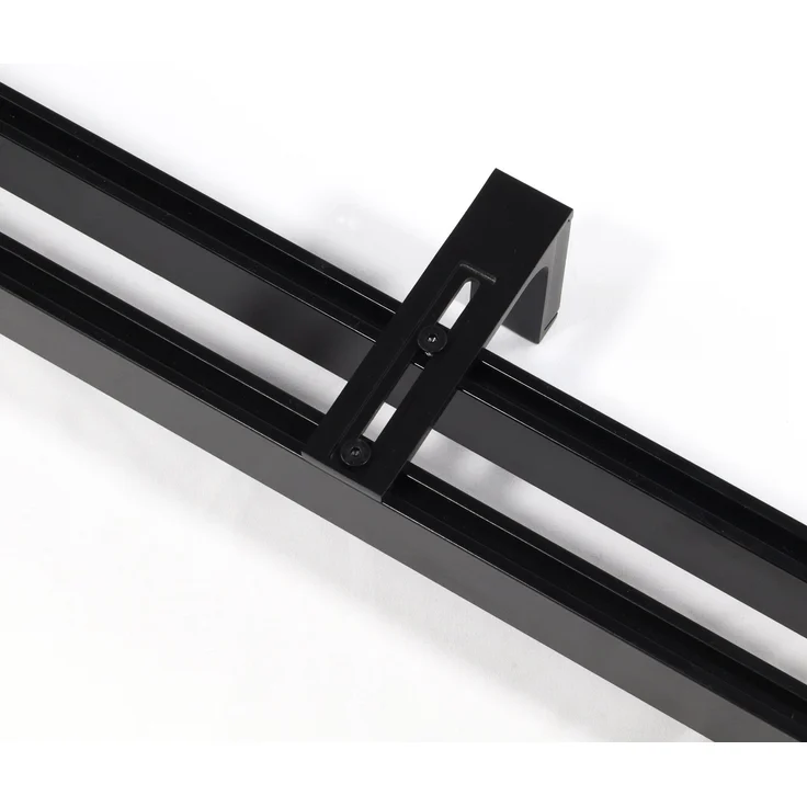 Deco-Raum Gardinenstange Innenlauf eckig, 2-läufig, Wunschmaßlänge, kürzbar, Wandträger, Geschraubt, Metall – Bild 6