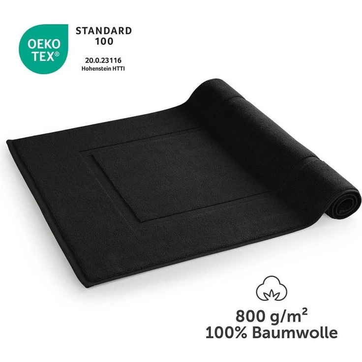 Blumtal Badematte Premium Badezimmerteppich Terry - schnell trocknend & strapazierfähig, Oeko-Tex zertifiziert, 100% Baumwolle, 50x80 cm, Baumwolle, Rechteckig, 2 teilig – Bild 3