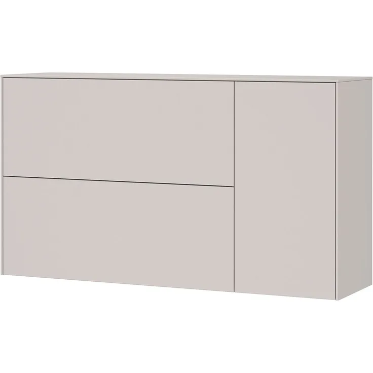 Schuhschrank hängend Luna / GW-Lomena, Holzwerkstoff, Grau, 137 x 78 x 41 cm