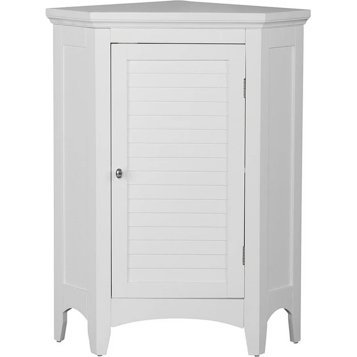 Teamson Home Hochschrank Eckschrank freistehend aus Holz weiß 81x64 cm – Bild 1