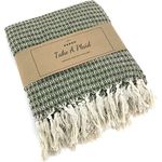 Wohndecke Strick Kuscheldecke Wolldecke Sofadecke 180x130 cm, heimtexland, Fransen Strickdecke Boho I 100% BW I weich, warm, natürlich