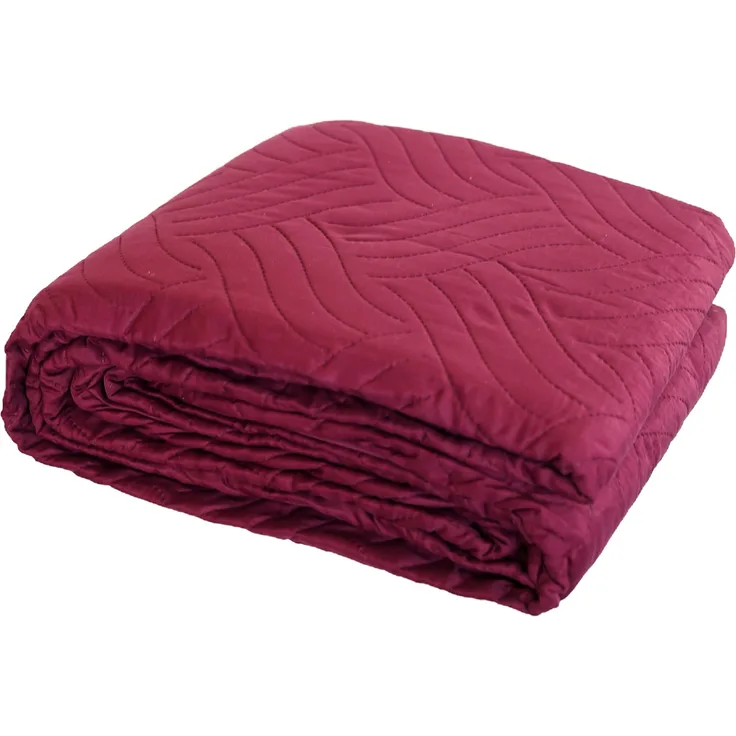 Elegante einfarbige Tagesdecken, Sofaüberwurf 240x220 cm aus 100% Polyester Bordeaux