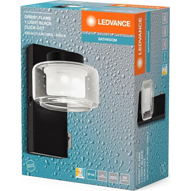 LEDVANCE Orbis Flame 5,5 W Click CCT IP44 Schwarz – Bild 5