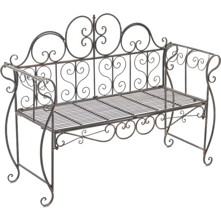 Gartenbank LENAR - Metall Bronze 128x46x94 cm | Metallbank Garten 2 Seitzer Bank Terrasse Vintage Antik Gartenbank – Bild 7