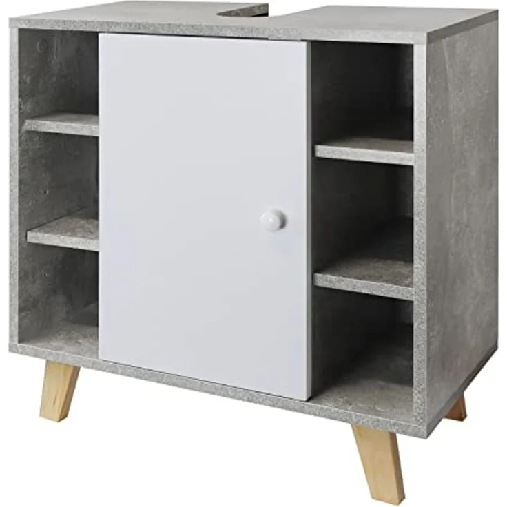 Stabilo Sanitär Waschbeckenunterschrank Waschbeckenunterschrank "Martha" marmor optikSeitenfächern 60x30x60cm mit Seitenfächern – Bild 3