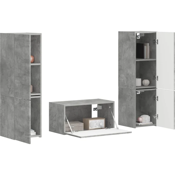 vidaXL TV-Schrankset 5 pcs Beton Grau Holzwerkstoff 3409099 – Bild 3