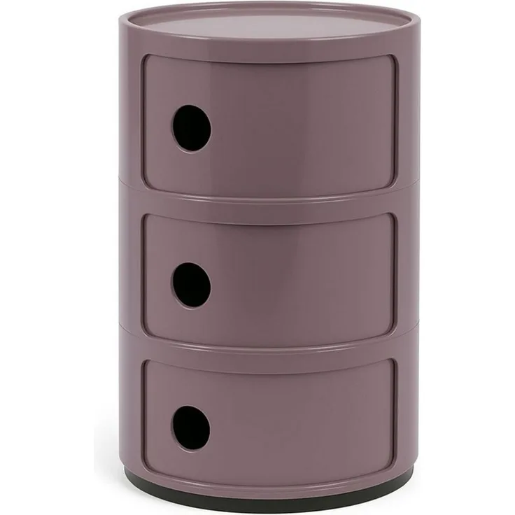 Kartell Componibili, 3 Elements, Violet, Runde Basis