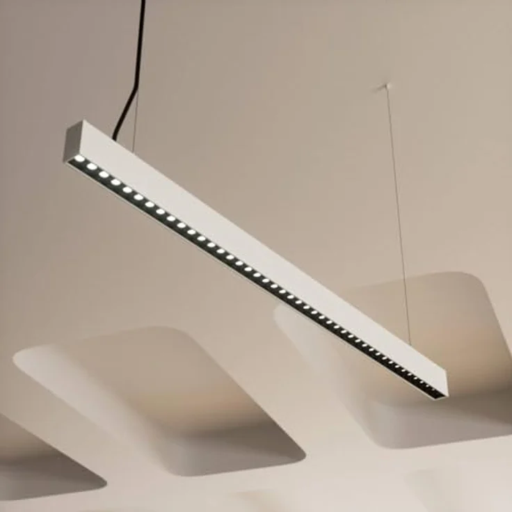 Arcchio LED Büroleuchte Jolinda slim, 2-flammige Pendelleuchte in Aluminium, energiesparend und modern für Büro und Arbeitszimmer – Bild 2