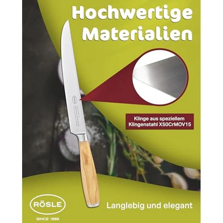 Roesle Artesano Olivenholz Fleischmesser 19 cm – Bild 5