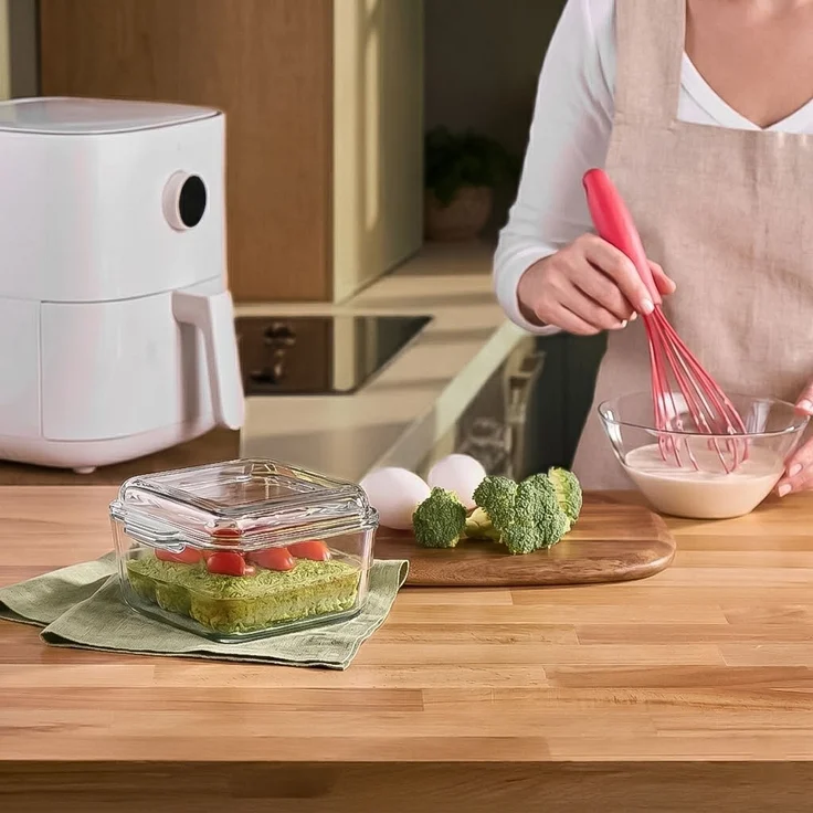 Pasabahce Borcam für Airfryer 1L - Quadratische Kasserolle mit Deckel – Bild 6