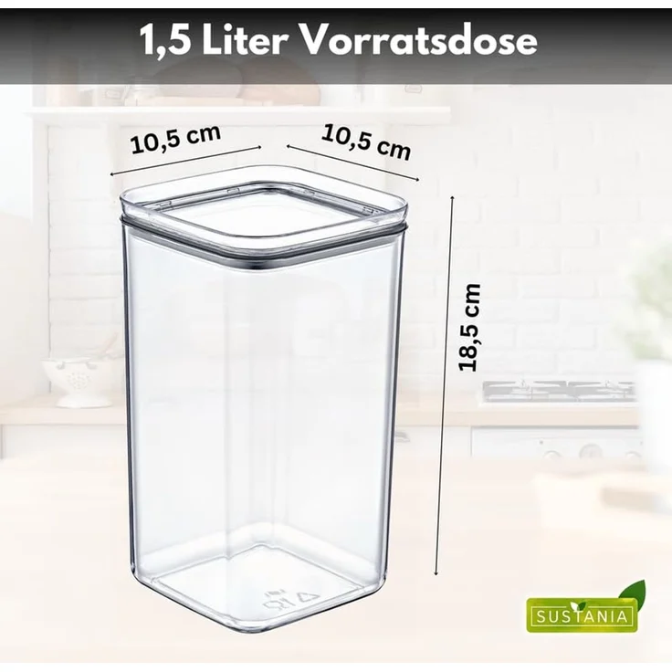 Centi Vorratsdose Vorratsdosen luftdicht stapelbar transparent, Kunststoff, (18er-Set) – Bild 3