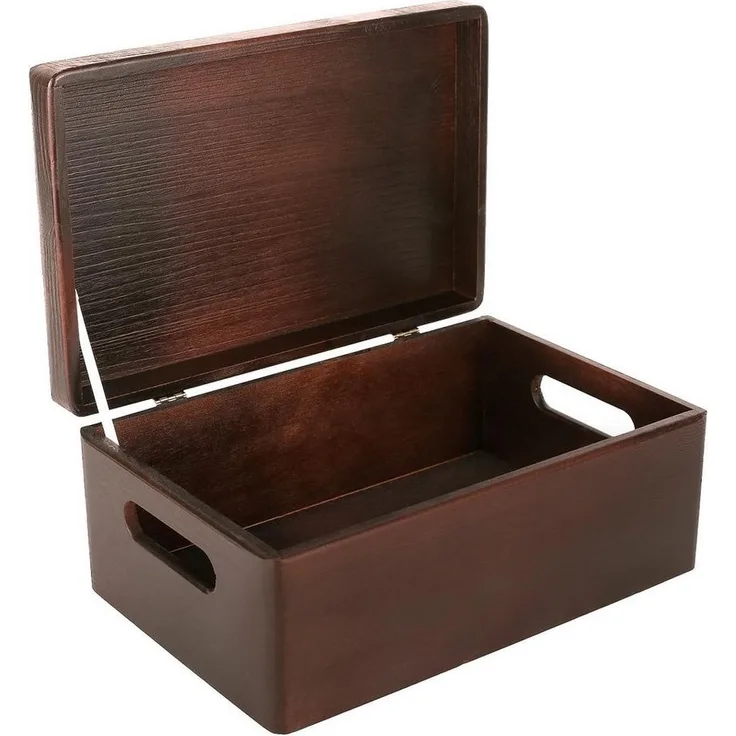 Creative Deco Holzkiste mit Deckel 30x20x14 cm (1cm)