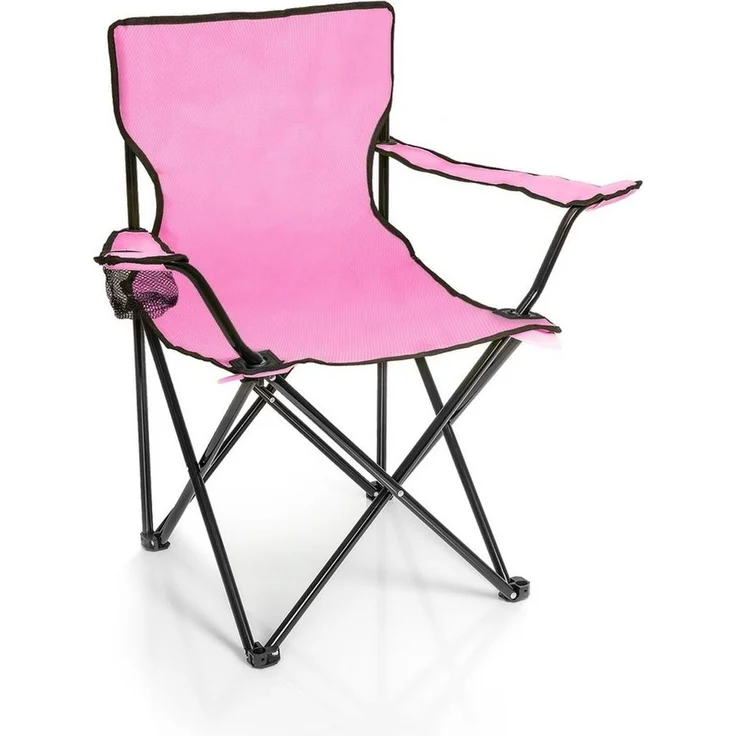 BigDean Campingstuhl Faltstuhl Campingstuhl Anglerstuhl Getränkehalter Klappstuhl (Packung, 1 St), Pink, Klappbar, Getränkehalter, Tragetasche – Bild 2