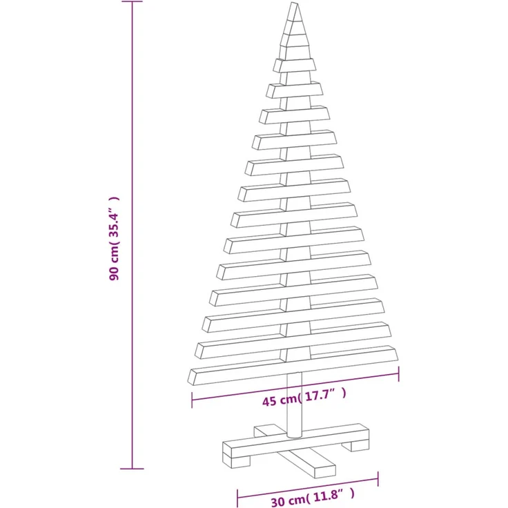 vidaXL Weihnachtsbaum Holz zum Schmücken 90 cm Massivholz Kiefer 357994 – Bild 8