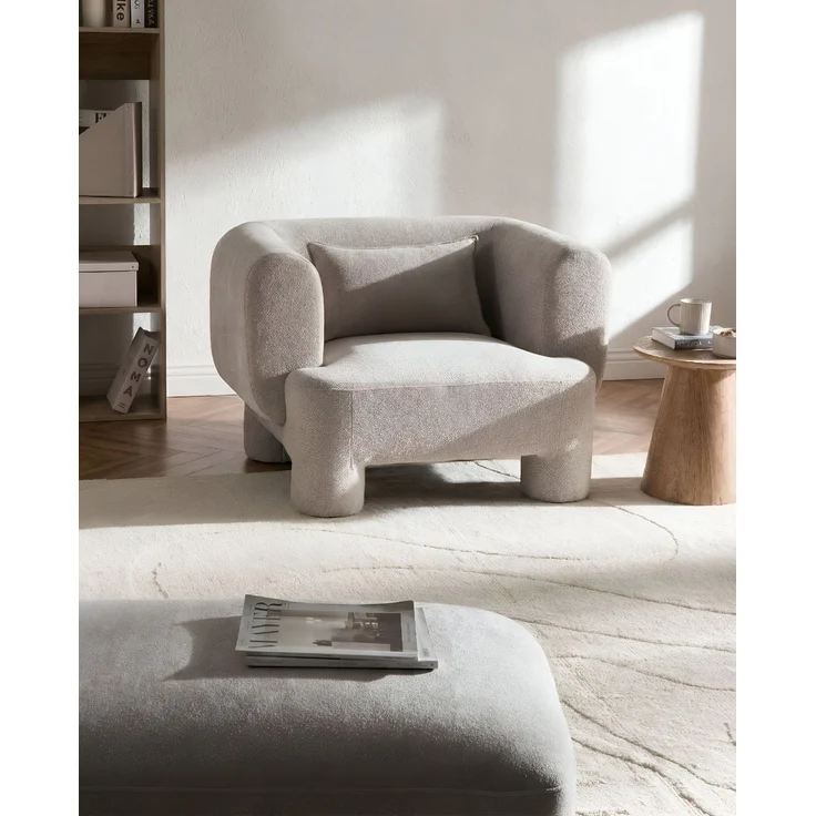 Sessel Stoff beige HOGBO – Bild 3