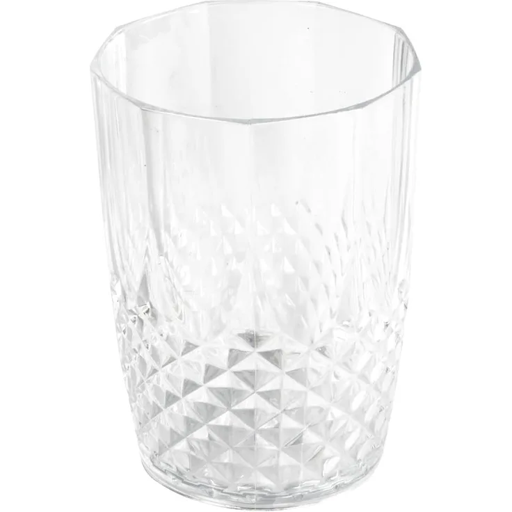 6er Set Kunststoff Wasser-Gläser Kristalleffekt 400ml - Ø8x11,5 cm Saftgläser