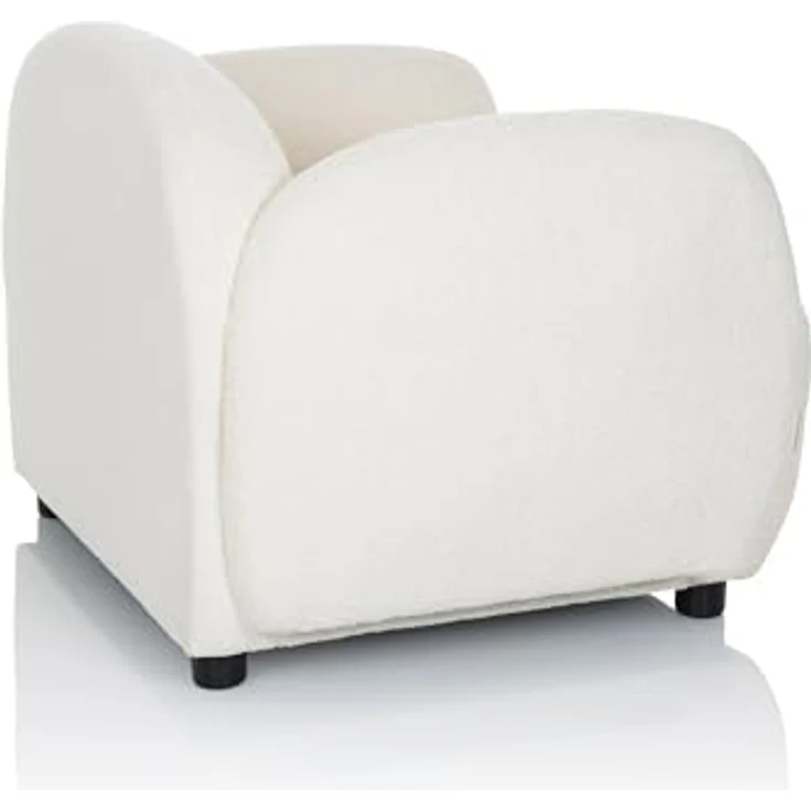 hjh LIVING Polstersessel mit Armlehnen VERDUNA Teddy-Stoff, Bequem gepolsterter Loungesessel Relaxsessel, für Wohnzimmer Schlafzimmer, Weiß – Bild 7