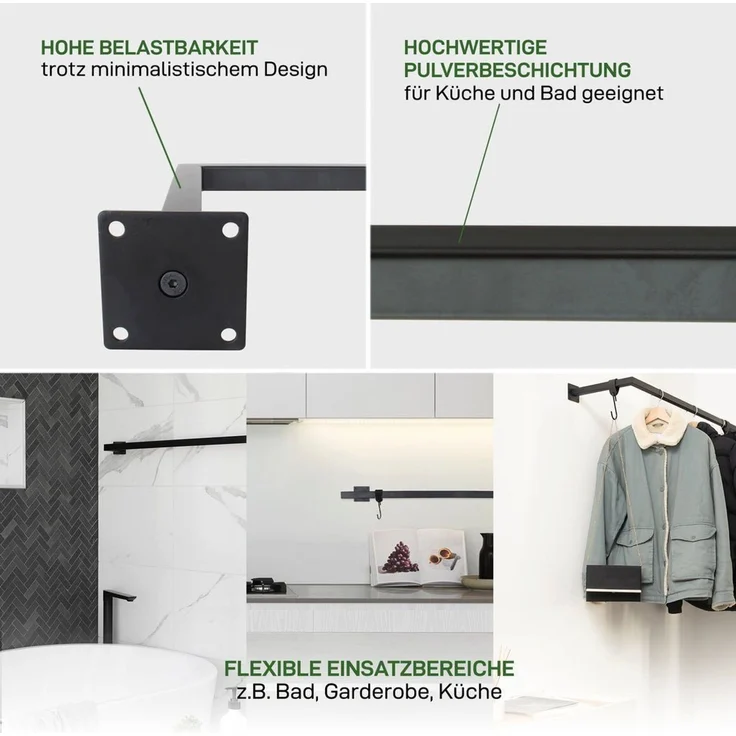 Natural Goods Berlin Wandgarderobe Stange ÜBERECK (Einzel, 1 St) – Bild 2