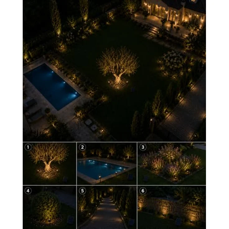 BOLD Solar-Strahler Garten 2er-Set - LED Solarleuchten Außen, Warmweiß – Bild 2