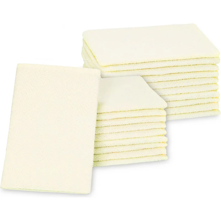 ZOLLNER 20er Set Waschhandschuhe, 70% Baumwolle, 30% Polyester, 16x22 cm, gelb – Bild 1