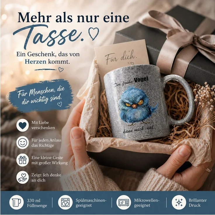 Camolo Tasse Der Frühe Vogel kann mich mal!, Keramik – Bild 4