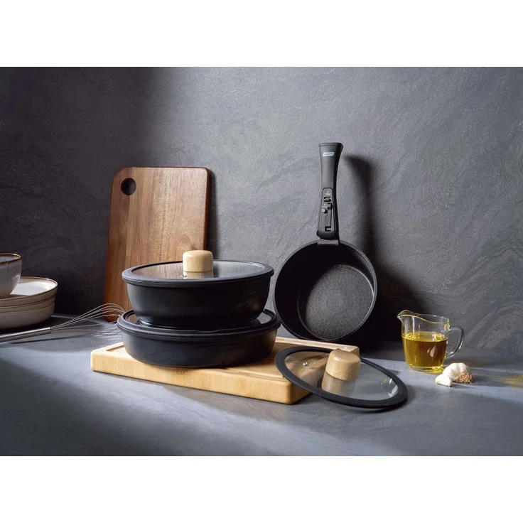 Hermia Concept 'Hona Daily - Black' Topfset (9-teilig), Schwarz, Ø 22 cm – Bild 1